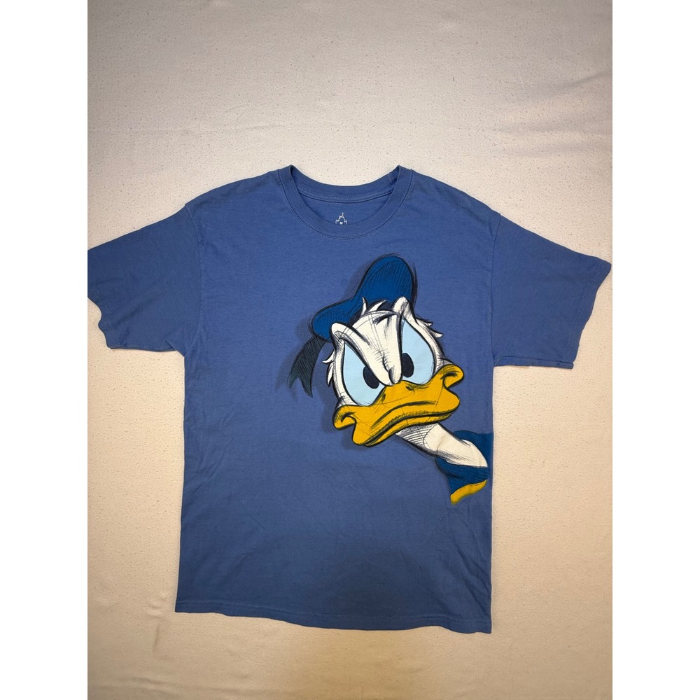 Disney T-Shirt Mens M Blue Donald‎ Duck Sketch Graphic Disneyland Resort Hanes